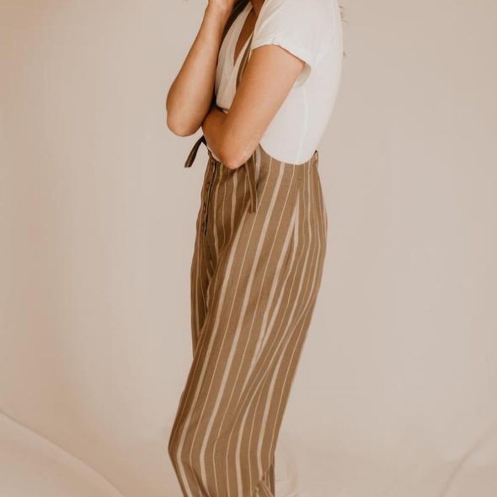 STRIPED PINAFORE Jumpsuit - Picture 4 of 5